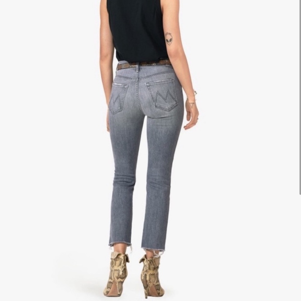 MOTHER The Insider Crop Step Fray Gray Jeans - 25